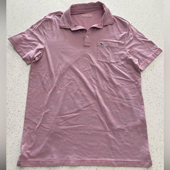 Vineyard Vines Men’s Edgartown Polo in red and grey - Picture 1 of 5